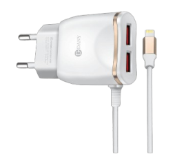 Dany Fast Charging Charger With Cable For Android Phones - White