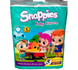 Snappies Baby Diapers Size Extra Large ( 11-17 kg ) 72 Pieces