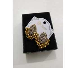 Antique Golden & Silver Vintage Earrings For Women - 1 Pair