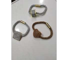 Elegant Alloy Women Bracelet with Silver Pearls - 1 Piece