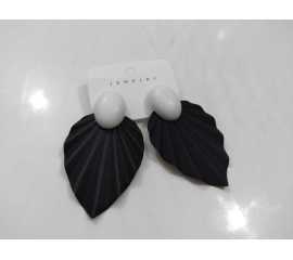 Black Fancy Antique Metal Heavy Earring For Women - 1 Pair