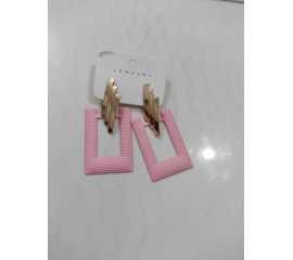 Pink Fancy Antique Metal Heavy Earring For Women - 1 Pair