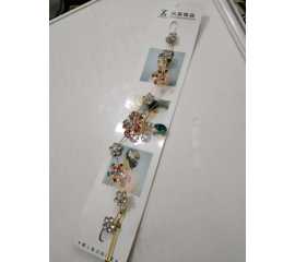 Crystal Pearl Flower beads Hair Mala - 1 P:iece