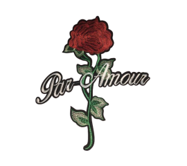 Beautiful Embroidered Rose Flower Patch for Applique Motif Craft