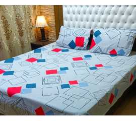 Shahzad Apparel 3Pcs Cotton Satin Bedsheet Set King Size - (SA_007)