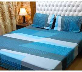 Shahzad Apparel 3Pcs Cotton Satin Bedsheet Set King Size  - (SA_006)