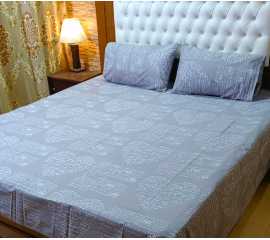 Shahzad Apparel 3Pcs Cotton Satin Bedsheet Set King Size  - (SA_002)