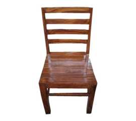 Armless Brown Wooden Chair