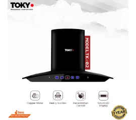 Tokyo Black Stainless Steel Kitchen Hood with touch and Hand Motion Sensor