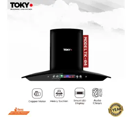 Tokyo Black Stainless Steel Kitchen Hood Button with Auto clean LED Display