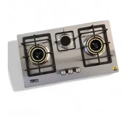 Tokyo Hob Stove 3 Burner Silver Stainless Steel