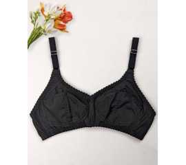 Premium Cotton Comfort Minimizer Bra - Black