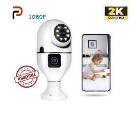 Wi-Fi Camera V380 Pro Dual Lens E27 Bulb Camera 1080p