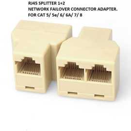 RJ45 1+2 LAN Ethernet Splitter Connector Network Switch