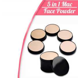 5 In 1 Compact Face Powder Cake 5 Color Kit Face Powder