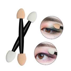 Dual Sided Eye Shadow Sponge Applicator Powder Puff Oval Tipped Eyeshadow Brushes - 12 Pieces