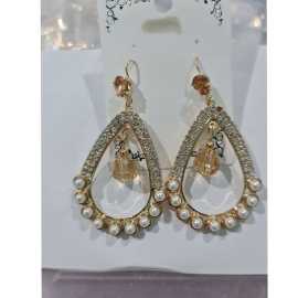 Fashion Jewelry Large Pearl Hoop Earrings