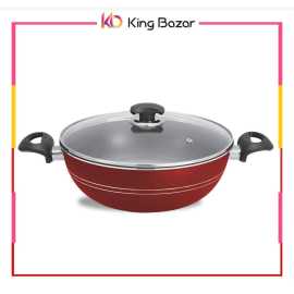 King Bazar Non Stick Cookware Karahi/Wok With Lid