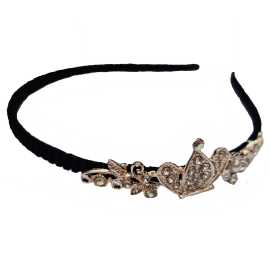 Luxury Crystal Bridal Crown Golden Crown Black 1piece