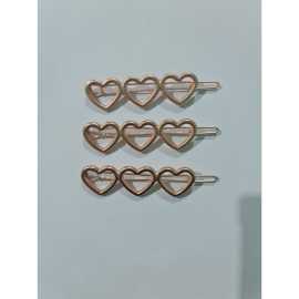 Pack Of 3 Heart Style Pins Hair Pins For Girls Pin For Kids