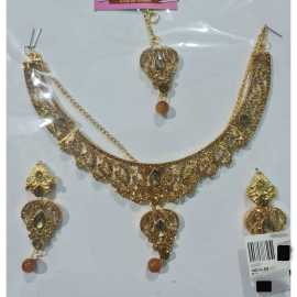 Indian Design Jewelry Necklace and Earrings With Complete Set Bridal 1 Set