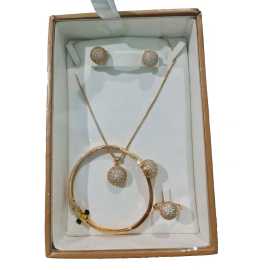 1 Carat Bridal Necklace Full Set Gold Plated Complete Set Bridal  1 Set