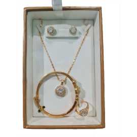 1 Carat Bridal Necklace Full Set Gold Plated Complete 1 Set