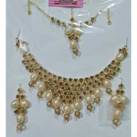 Gold Plated Traditional Jewellery Set Necklace with Earrings Set