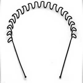 Wave Headband Metal Strong Hold Rust Free Hair Band Accessories for Men and Women Best Quality Strong Metal Zig Zag Hairband for Men & Women - Black