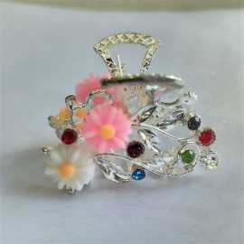 Elegent Mini Flower Metal Hair Claw Clip For Girls, Women Fashion Hair Accessories