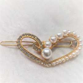 Heart-Shaped Women's Hairpin Fashion Wild Pearl Rhinestone Cute Girl Hair Accessories Hairpin
