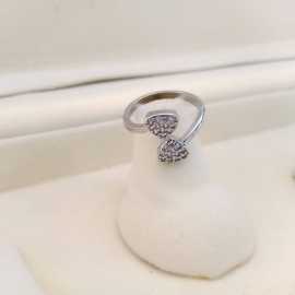 Stylish Heart Shape Sterling Silver Ring For Girls Women