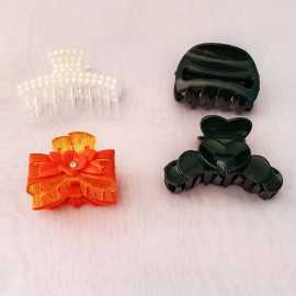 Pack Of 4pcs Multi Color Hair Clips For Women, Girls Fashion Jewelry