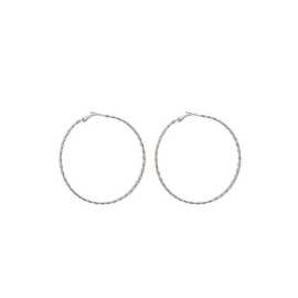 Silver Twist Hoop Earrings