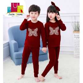 Delight Summer Collection Kids Nigh suits Pack of 2 - Maroon Color T Shirt And Trouser