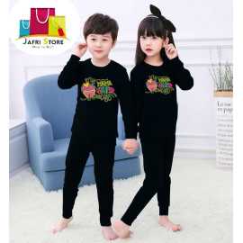 Summer Collection Kids Nigh suits Pack of 2 - Black T Shirt And Black Trouser