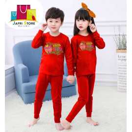 Easy To Wear Summer Collection Kids Nigh suits Pack of 2 - Red Shirt And Red Trouser
