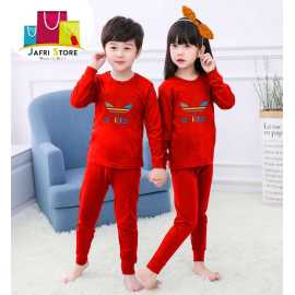 Summer Friendly Collection Kids Nigh suits Pack of 2 - Red Shirt And Red Trouser