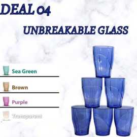 Deal 4 Unbreakable Water Glasses - Pack of 6