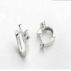 Fashion High End Temperament Silver Rhinestone Earrings Jewelry