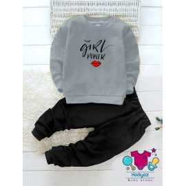 Attractive Summer Collection Kids Suits - Grey Shirt Black Trouser