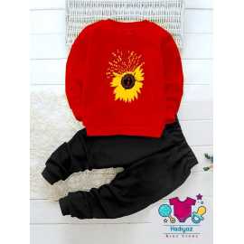 Attractive Summer Collection Kids Suits -Red Shirt Black Trouser