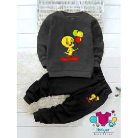 Summer Friendly Collection Kids Suits - Black Color Shirt Black Trouser