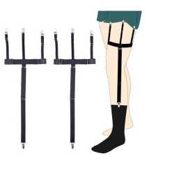 Men's Fashion Adjustable Elastic Shirt Stays Trident Shirt Suspenders Holders Sock