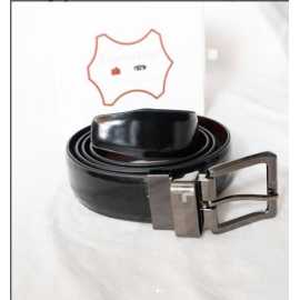 Article: 11672 - Dual Sided Genuine cow leather belt (Black and Maroon)