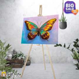 Colorful Butterfly Digital Canvas Painting with Frame18x24 inch
