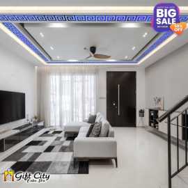 Blue Mirror Tile Sticker Acrylic Border 80 Pcs 60*60mm