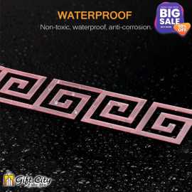 Rose Gold Mirror Tile Sticker Acrylic Border 5 Pcs 60*60mm