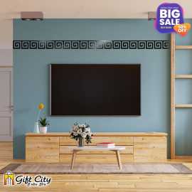 Black Mirror Tile Sticker Acrylic Border Self Adhesive Building Wall Art 40 Pcs 60*60mm