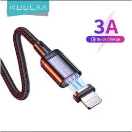 Kuulaa Magnetic Lightning 3A Fast Charging Cable 1M Black